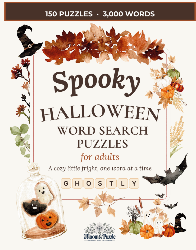 Spooky Halloween word search book cover